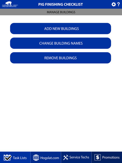 Hog Slat Maintenance Mobile App Manage Buildings Screenshot